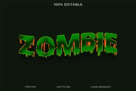 Zombie Font Style Text Effect | Photoshop PREMIUM PSD File