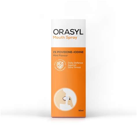 Orasyl Orange Povidone-Iodine Mouth Spray 50ml | Cough, Cold & Allergy ...