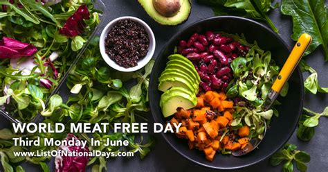 WORLD MEAT FREE DAY - List Of National Days