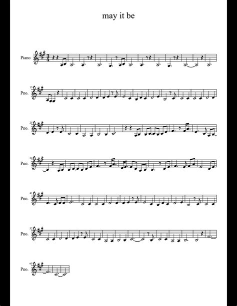 may it be sheet music for Piano download free in PDF or MIDI