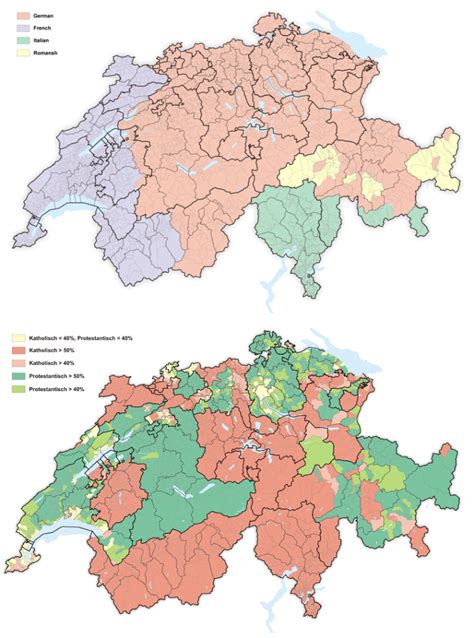 Religion and Language in Switzerland - Vivid Maps