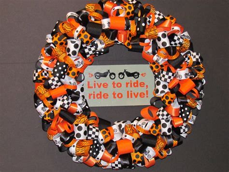 Motorcycle Riders Ribbon Wreath