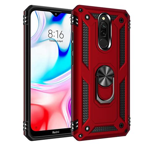 Colorful Case Xiaomi Redmi 8 / 8A Shockproof Cover Xiomi Redmi8 Finger Ring Holder Hard PC Phone ...