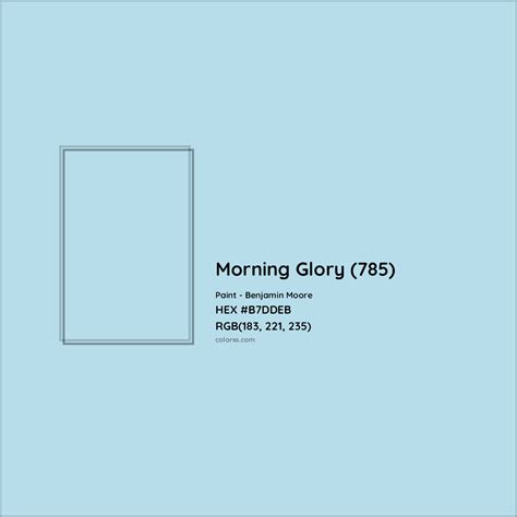 Benjamin Moore Morning Glory (785) Paint color codes, similar paints ...