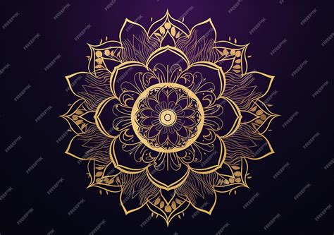 Premium AI Image | Mandala Art Purple And Gold Mandala Background Free Vector Illustra