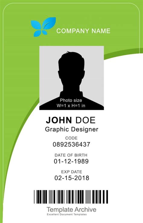 16 ID Badge & ID Card Templates {FREE} - TemplateArchive