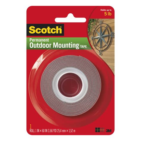 3M #4011 Exterior Mounting Tape, 1" x 60" - Walmart.com