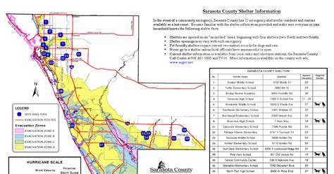 2010 Hurricane Shelter Map for Sarasota County