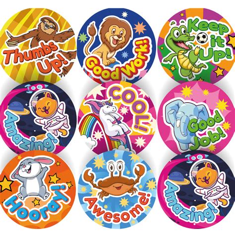 1008 Animal Praise Words Stickers - 30mm - Glossy Reward Stickers for ...