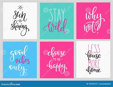 Lettering Postcard Quotes Set Stock Image | CartoonDealer.com #69490717