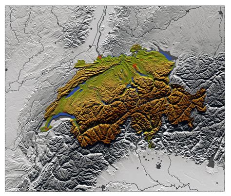 Switzerland, relief map stock illustration. Illustration of chart - 3002996