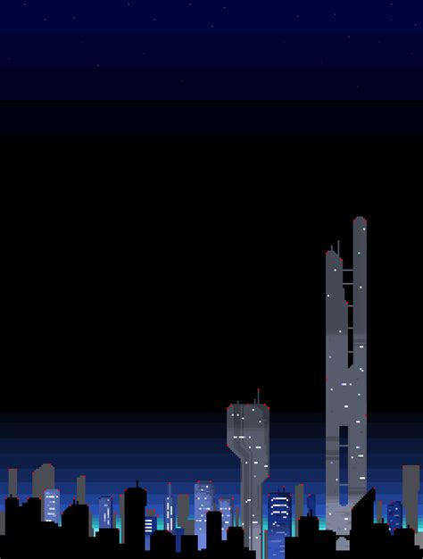 Pixel City Night by stupidyouth on deviantART