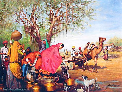 RAJASTHANI VILLAGE A NICE PAINTING FROM INDIA | BEST INDIAN ART - Indian Art, Paintings, Digital ...