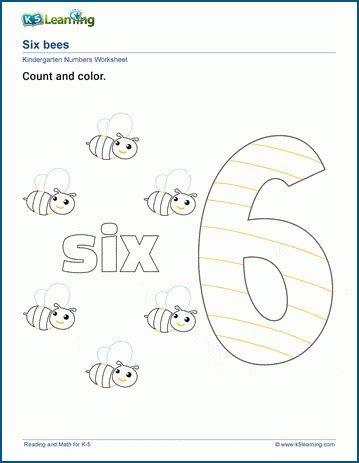 Count and color the number 6 | K5 Learning