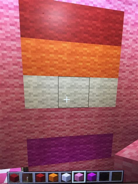 Tried making a lesbian flag in Minecraft:) (they have very limited ...