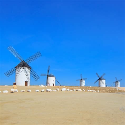 Premium Photo | Five windmills castile la mancha spain