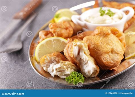 Fish and chips stock image. Image of lunch, breaded - 182698981