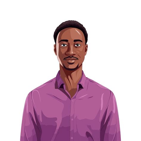 Premium Vector | African man in purple shirt vector illustration