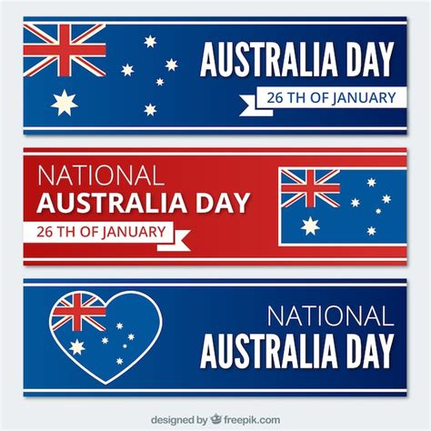 Free Vector | Collection of australia day banners in flat design