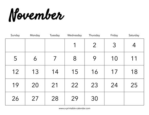 2023 November Calendar - A Printable Calendar