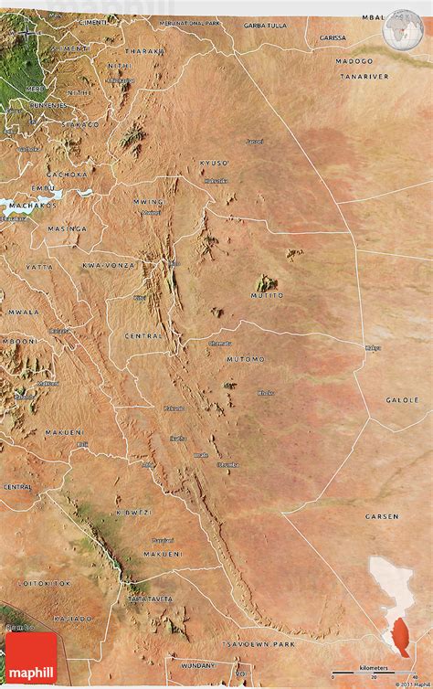 Satellite 3D Map of KITUI