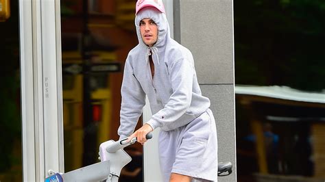 Justin Bieber Rides a CitiBike in Yellow Crocs After Event in NYC