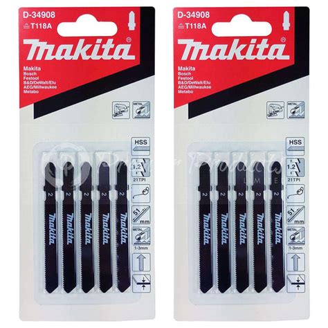 Makita 10 Piece - T Shank Jigsaw Blades For Jigsaws On Metal & Aluminu