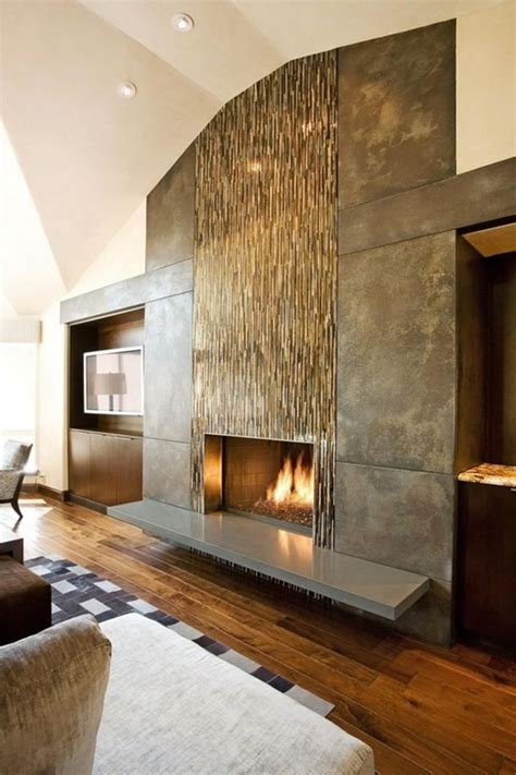 25 Amazing Stone Accent Walls | Contemporary fireplace, Home fireplace, Stone accent walls