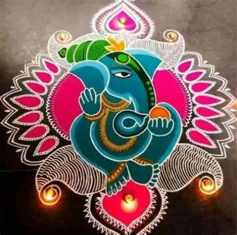 DIY- Easy Ganpati Rangoli Designs