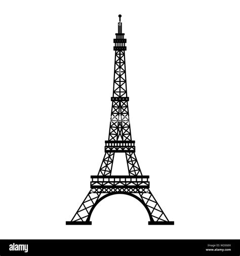 Eiffel tower paris monument isolated in black and white Stock Vector Image & Art - Alamy