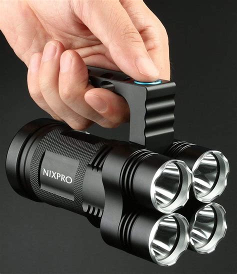 LED Flashlight 5000 Lumens Super Bright Waterproof 5 Modes Spotlight ...