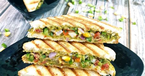 Veg. Cheese Grill Sandwich Recipe by Asmita Rupani - Cookpad