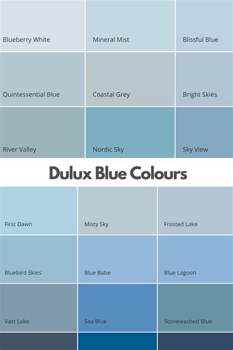 Dulux blue colour chart the dulux blue colours – Artofit