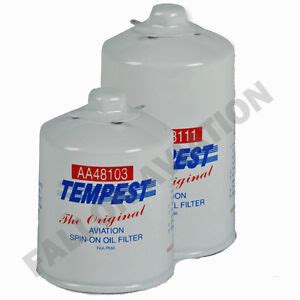 Tempest Aircraft Oil Filter - AA48109 - Aviation Spin-On Oil Filter | eBay