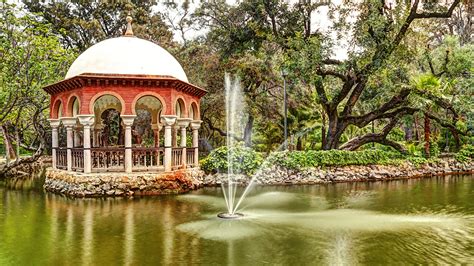 Images Spain Fountains Maria Luisa Park Sevilla Nature 1920x1080