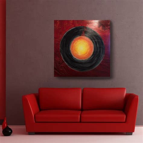 Mars and Venus Acrylic Abstract Painting 36 X 36 Enso Painting, Red ...