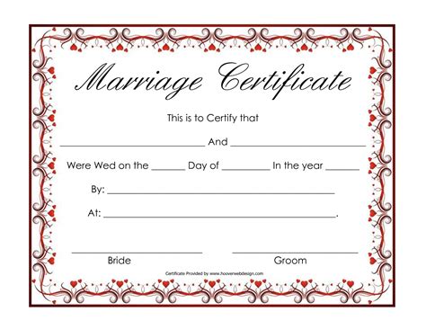 Fake Marriage Certificate Printable Free | Free Printable A to Z