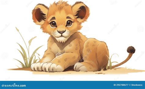 Adorable Lion Cub Clip Art in Artgerm Style - 4k Illustration Stock ...