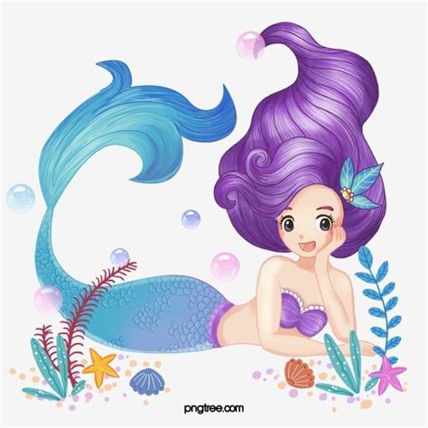 Cartoon Underwater PNG Transparent, Underwater Mermaid Cartoon, Mermaid Clipart, Mermaid, Seabed ...