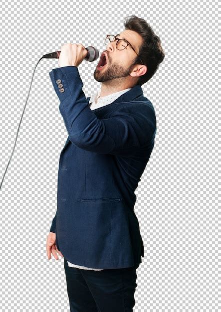 Premium PSD | Young man singing