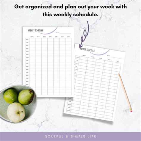 Printable Weekly Schedule / Printable Weekly Planner PDF - Etsy