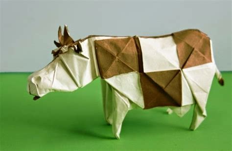 origami cow ~ easy paper craft for kids