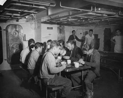 Crew eating in mess, USS Kearny (DD-432)