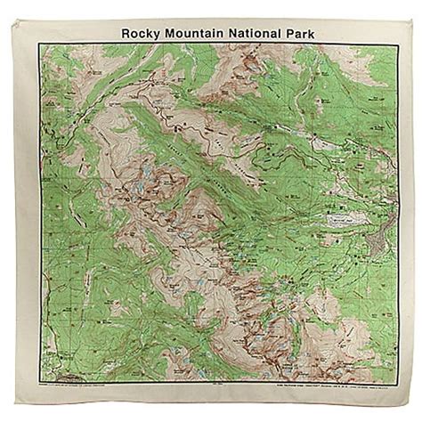 Rocky Mountain National Park Topo Map Bandana - Bandanas - River Gear