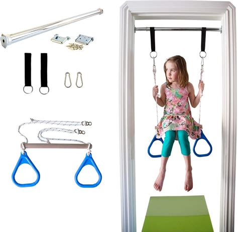 Flyzy Trapeze bar for Kids Trapeze Swing bar with Rings& Locking ...