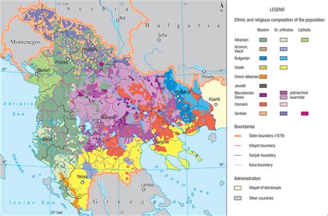 Ethnographic map of the ottoman ruled parts of the balkans cca 1900 ...