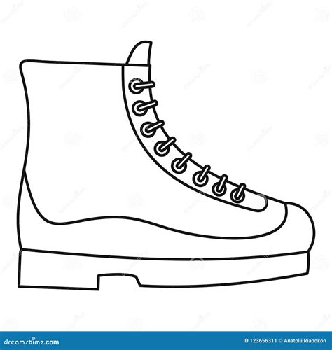 Boots icon, outline style stock illustration. Illustration of line - 123656311