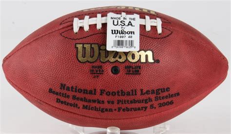 Ben Roethlisberger Signed Super Bowl XL Logo 40th Anniversary Football ...