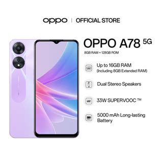 [NEW LAUNCH] OPPO A78 Smartphone 8GB RAM + 128GB ROM | 33W SUPERVOOC | 50MP AI Dual Camera | 8GB ...