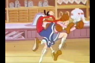 Cartoon Girls Boxing Database: Popeye - Never Kick a Woman (1936)